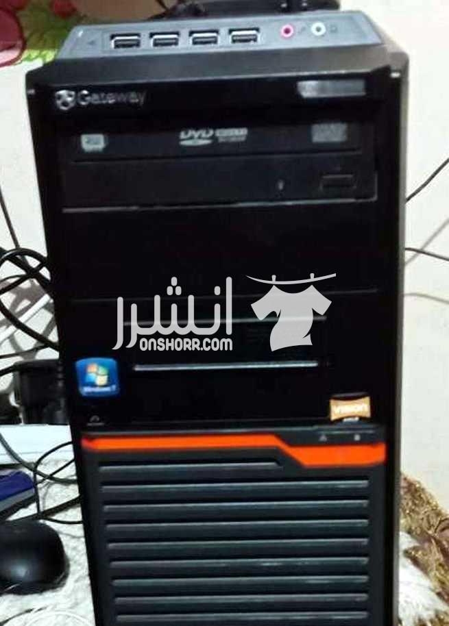 كمبيوتر ماركه geteway   فيه سماعه داخليه وممكن تزود رامات لحد 16 جيجابايت وممكن تركب فيجا خارجيه عليها افلام عربي واجنبي وكارتون والعاب كتير جدا وبرامج وبيشغل بيس 2017 وعليه بيس 2013 و2010 وجاتا معاه...