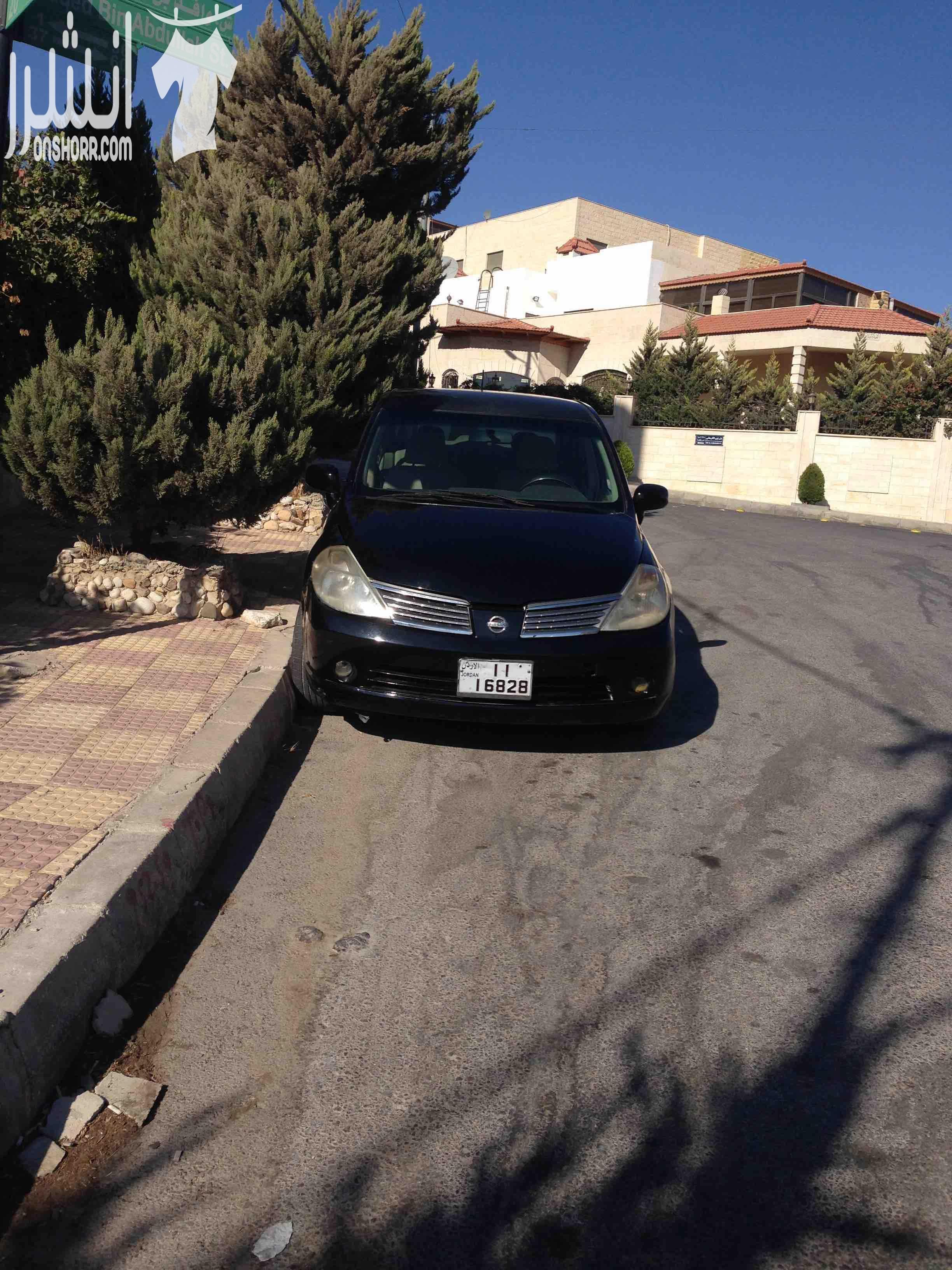 نيسان تيدا موديل ٢٠٠٩ لون اسود بحالة جيدة جير عادي فل كامل ما الجير والفتحة