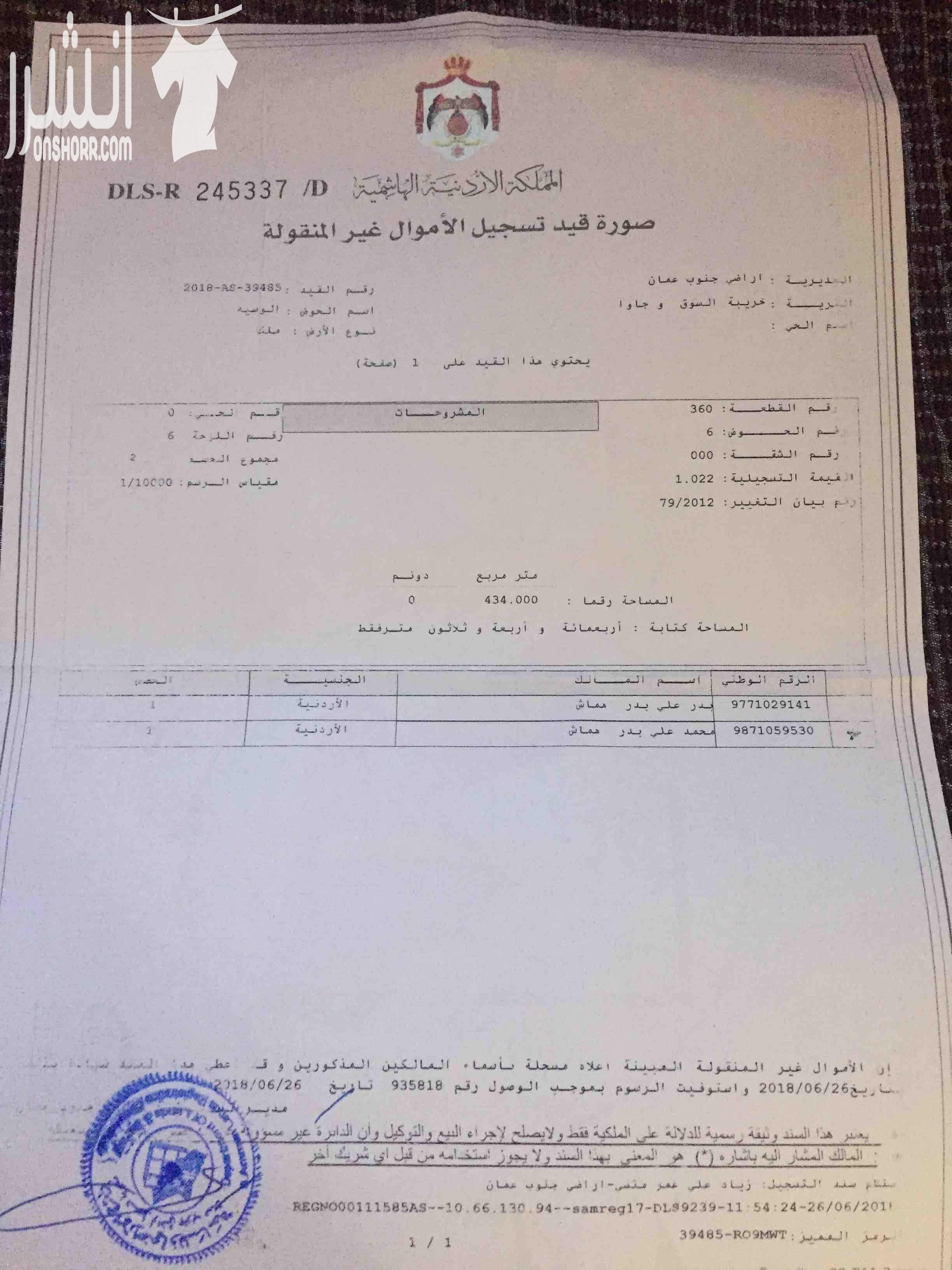 ارض للبيع سكني تجاري بجانب شركة الكهرباء على شارع. رئيسي مساحة نص دونم موقع مميز