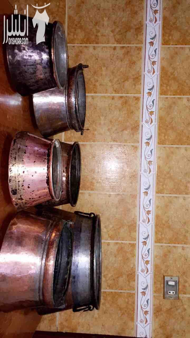 أواني نحاسية ( نحاس احمر ) للبيع نوعية ثقيلة عدد ٦