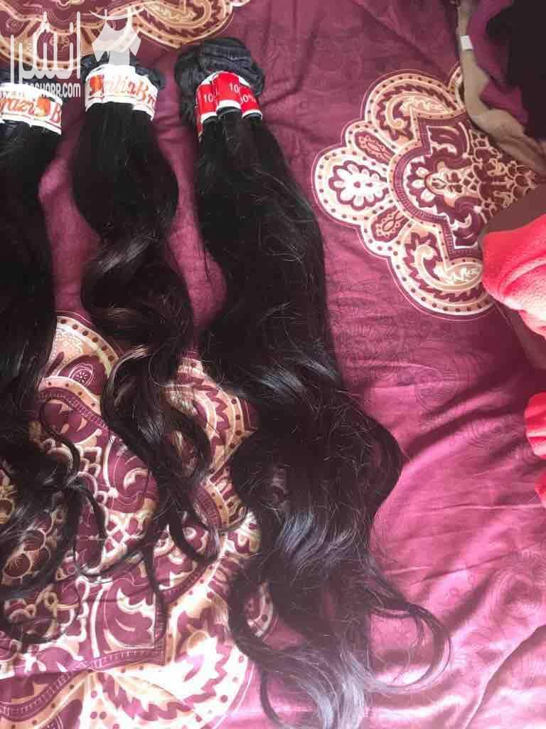 Hair extensions برازيلي  شعر طبيعي ١٠٠٪؜  السعر حسب الطول