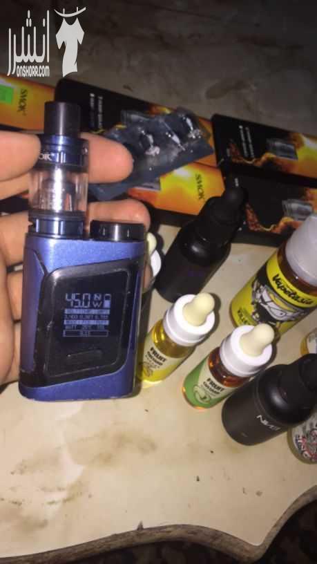 ارجيلة الكترونية Smok افضل انواع الارجيل  تحتوي على جميع الإعدادات و معها خمس بطاريات و ٣٠ فلتر و١٢ علبة جوس بسعر ١٢٠ دينار  السعر من الاخر غير قابل للتفاوض  شبه مستعملة