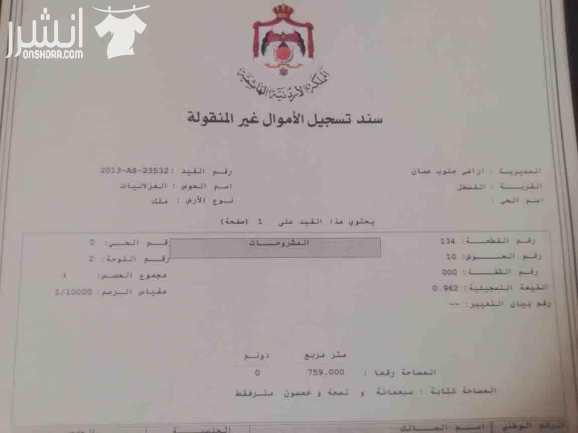 ارض للبيع في القسطل حوض الغزلانيات, مساحة 759متر قبل جسر المطار ب 3 كم تبعد عن طريق المطار 800 متر, منطقة سكنية مميزة واصل كافة الخدمات, 0780444895