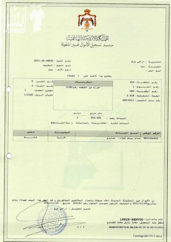 ارض للبيع مرفقه صور للجادين الاتصال ٠٧٩٥٤٨٣٣٥٨لمعرفه كامل التفاصيل من المالك مباشره