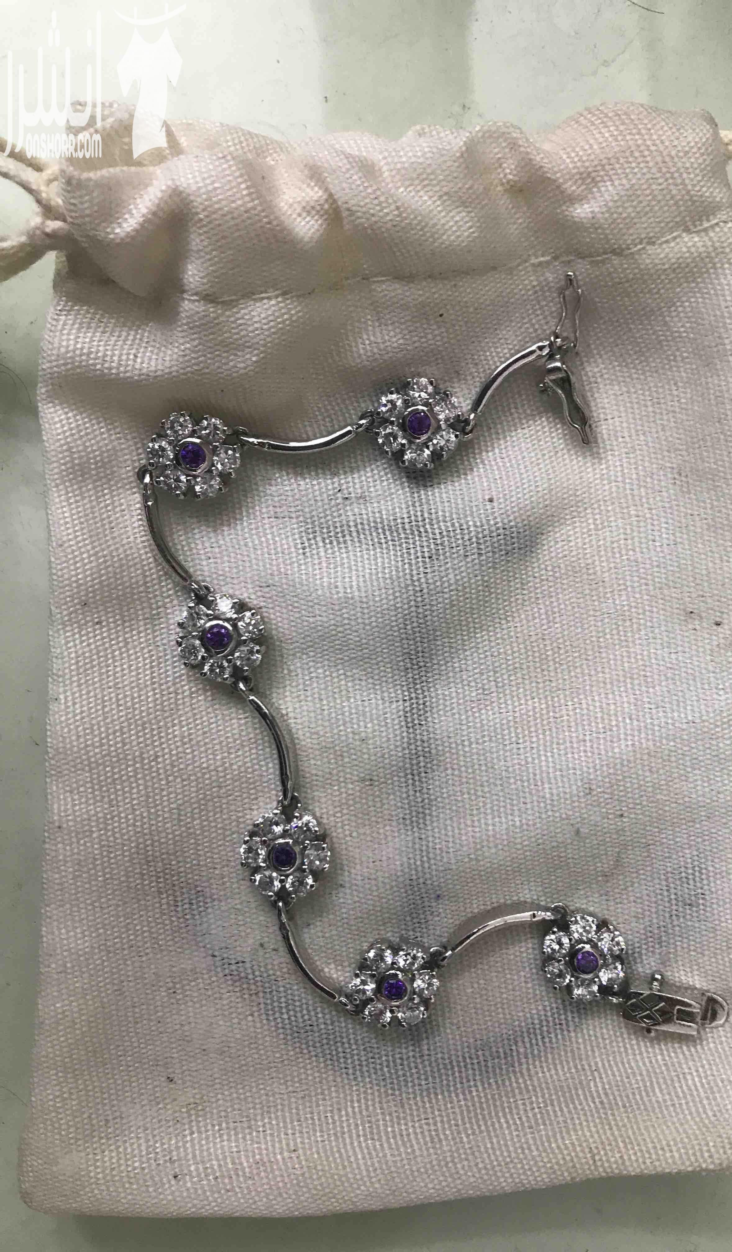 Pure italian silver for sale bracelet flowers shape وزن تقيل
