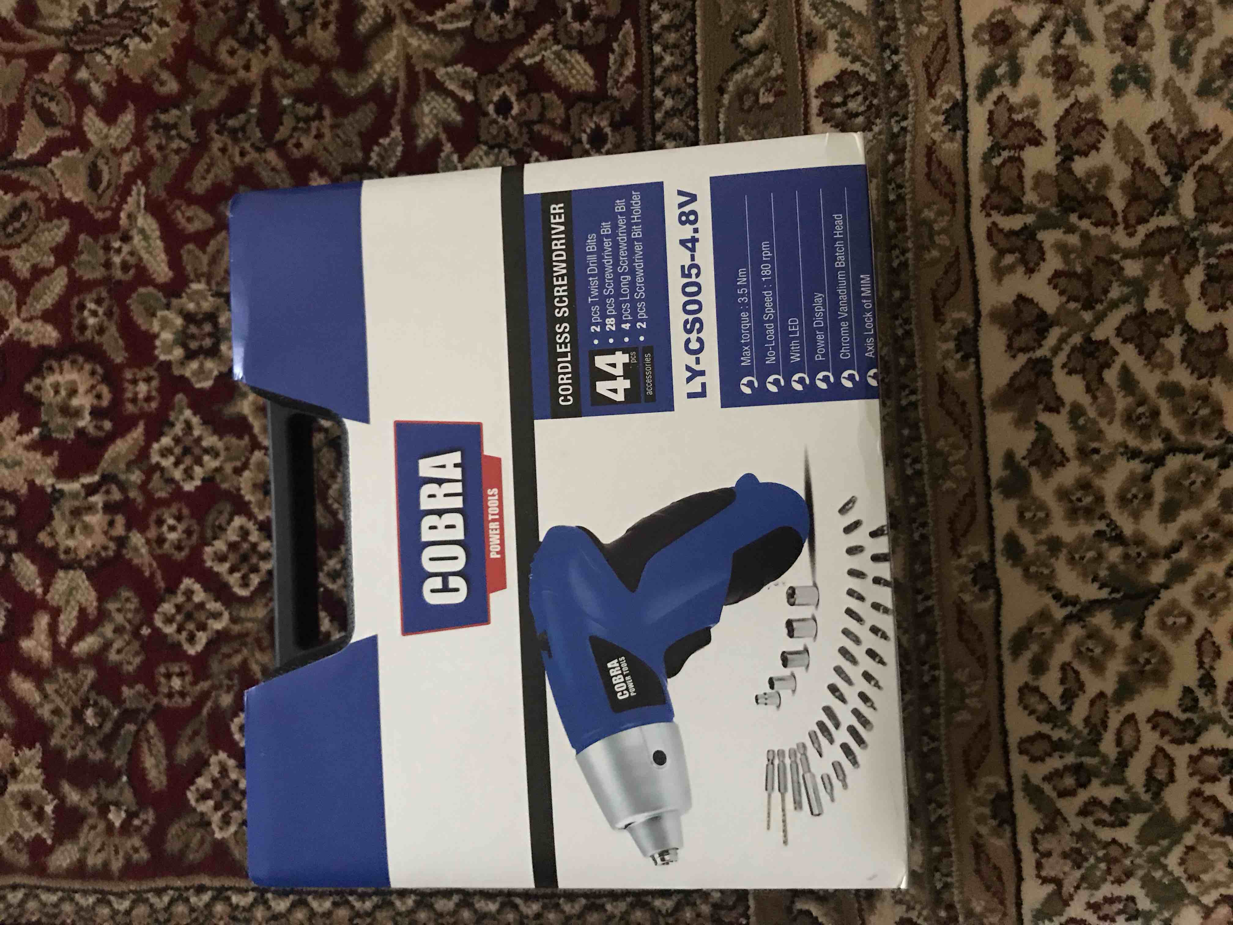درل صغير للبراغي والسوامين شحن 
 Nm 3.5 تورك
44 قطعة
ضو led 
مقياس للشحن 
راس كروم مغناطيس
دوران على الجهتين شد   فك