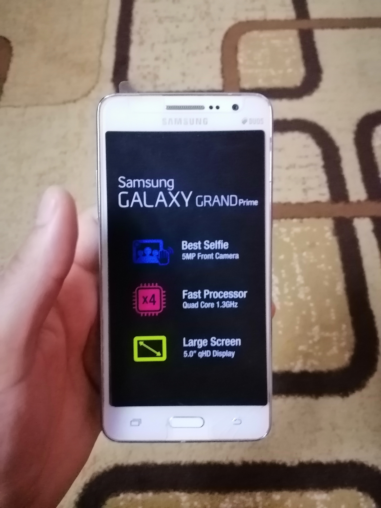 Samsung Galaxy Grand Prime 4G جلاكسي جراند برايم للبيع كاش فقط
لا تنسَ أنك شاهدت هذا الإعلان في عنكبوت...