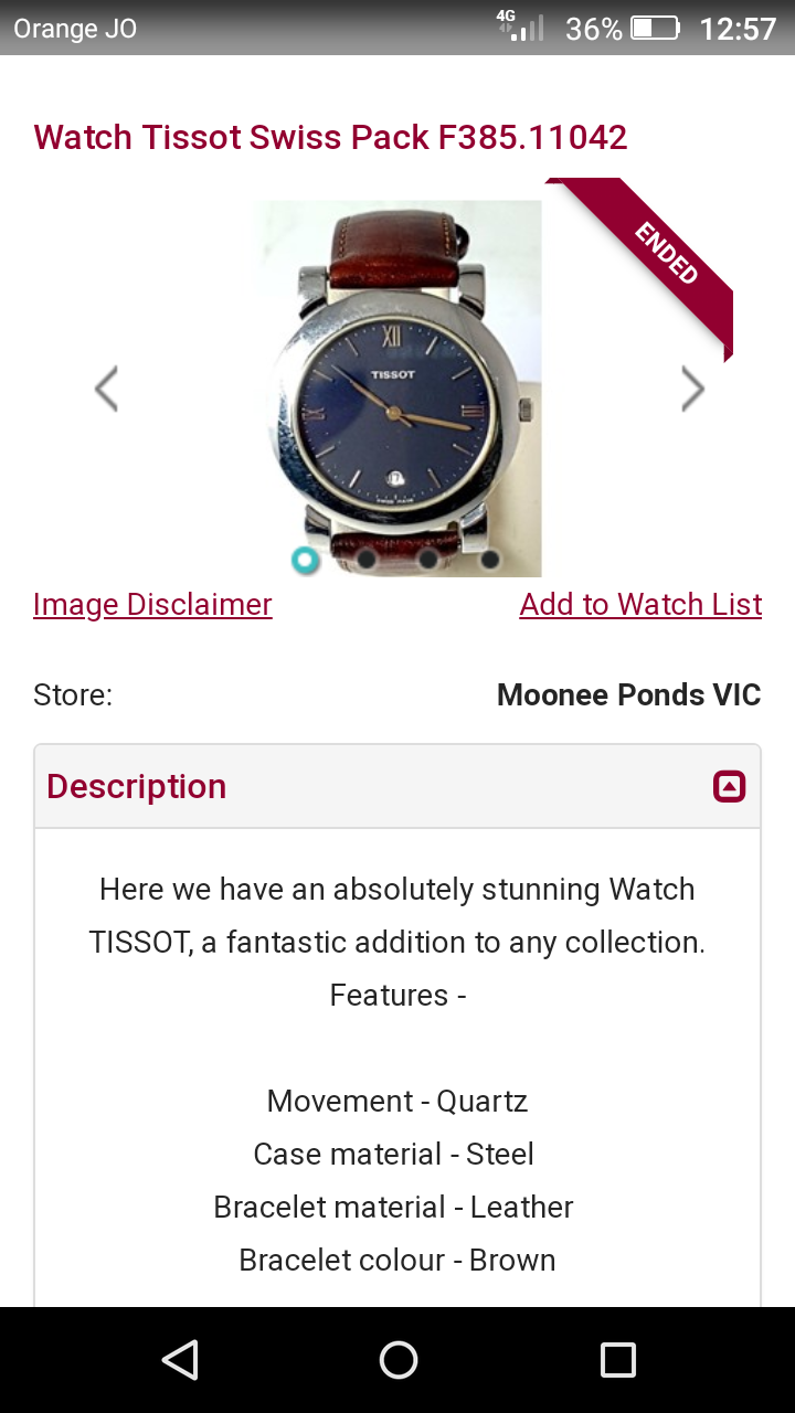 TISSOT                                            


	 				لا تنسَ أنك شاهدت هذا الإعلان في عنكبوت            
	 				
                                اصليه من وكيل ساعات تيسو بالامارات
 الموديل Sw...