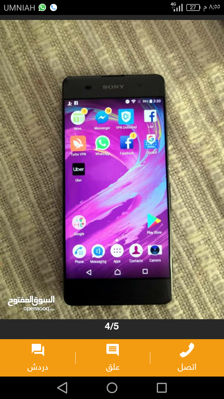 سوني اكسبيريا xa                                            


	 				لا تنسَ أنك شاهدت هذا الإعلان في عنكبوت            
	 				
                            سوني اكسبيريا xa للبيع...
