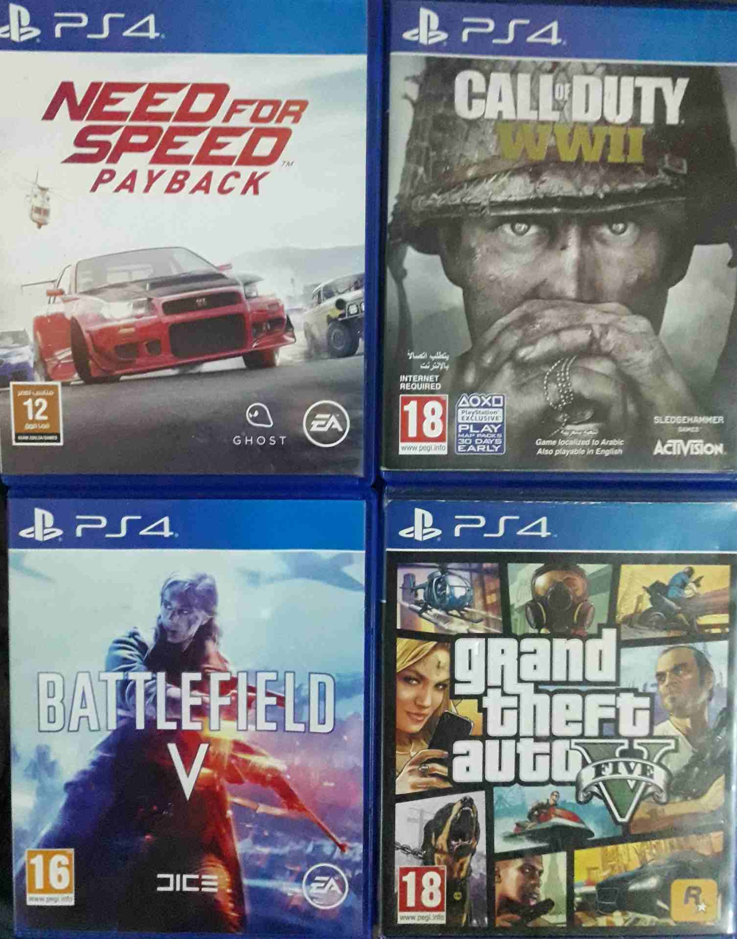 للبيع العاب بلي ستيشن 4                                            


	 				لا تنسَ أنك شاهدت هذا الإعلان في عنكبوت            
	 				
                            للبيع او للبدل العاب ps4
باتل فيل...