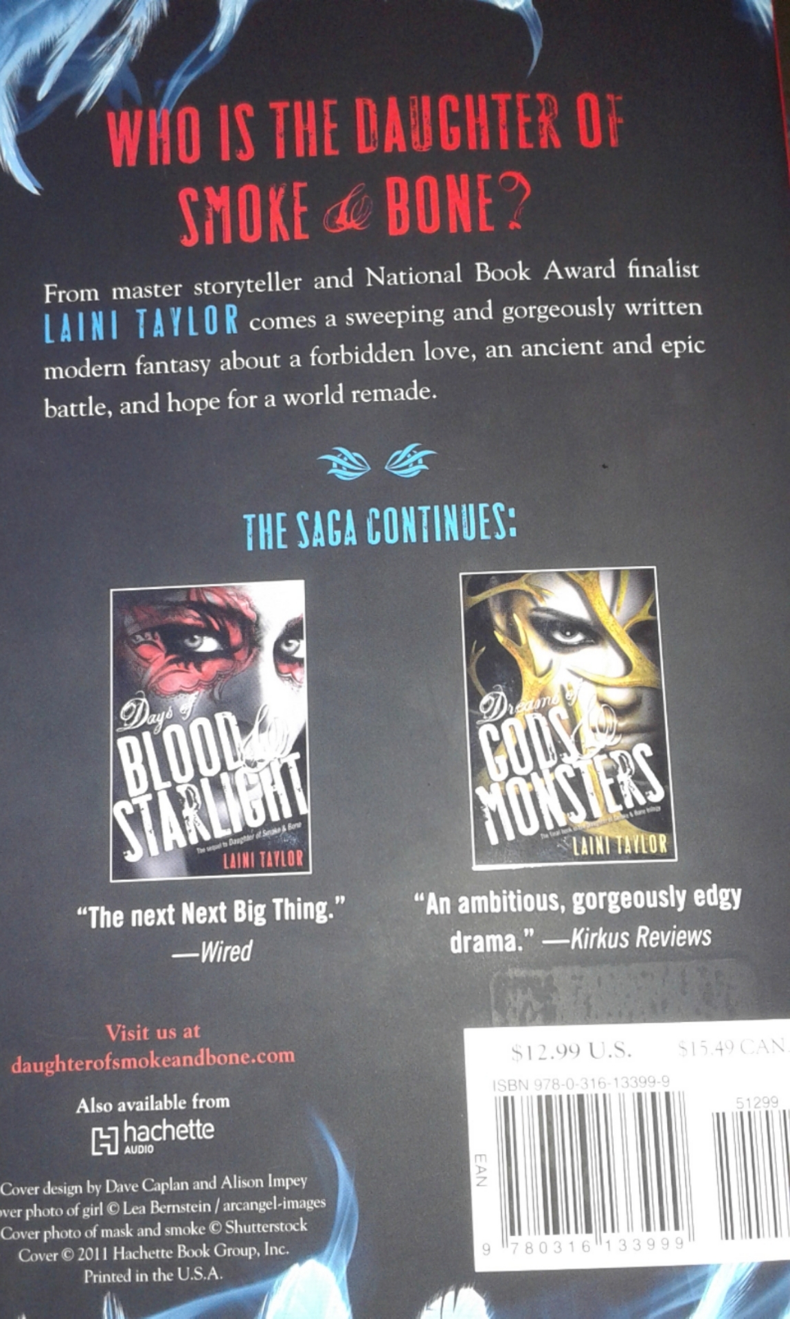Daughter of Smoke and Bone , novel
لا تنسَ أنك شاهدت هذا الإعلان في عنكبوت
كتاب و قصة باللغة...