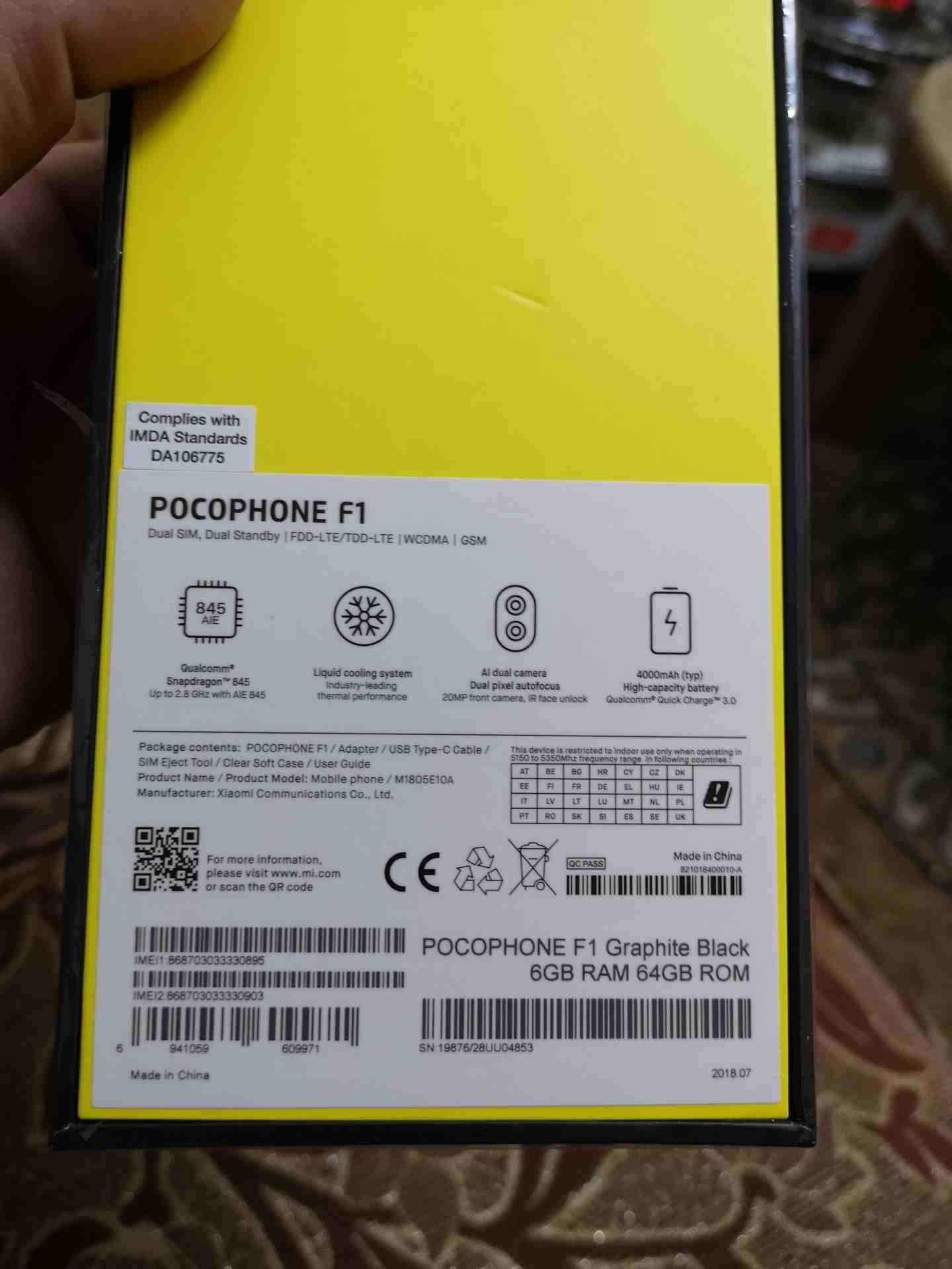 xaiomei pocophone f1                                            


	 				لا تنسَ أنك شاهدت هذا الإعلان في عنكبوت            
	 				
                            Pocophone f1
Ram 6g
Snapdragon 845
G...