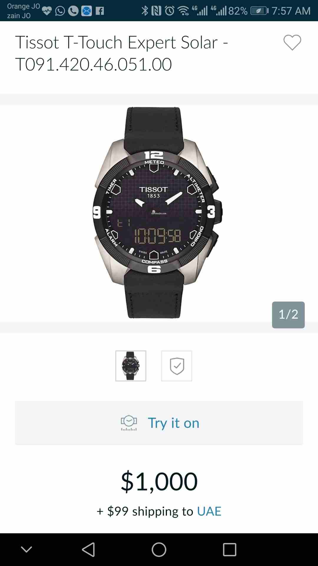 Tissot Solar Expert watch ساعه
لا تنسَ أنك شاهدت هذا الإعلان في عنكبوت
Tissot Solar Expert...