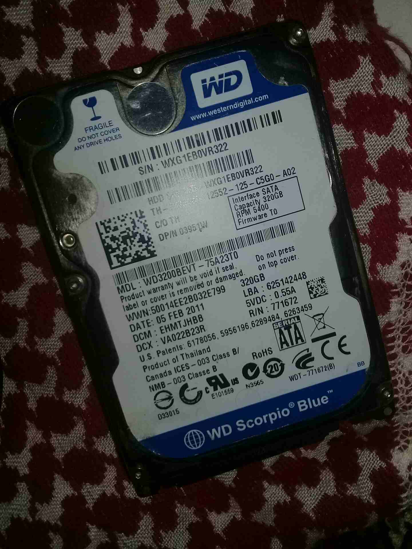 هارد دسك لاب توب 320G                                            


	 				لا تنسَ أنك شاهدت هذا الإعلان في عنكبوت            
	 				
                            للاب توب...