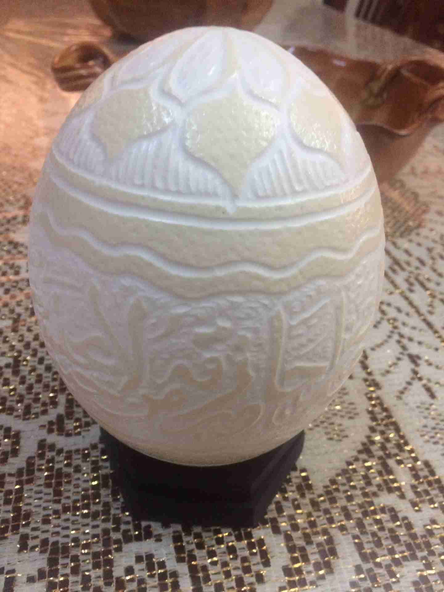 بيض نعام (نعامه)
لا تنسَ أنك شاهدت هذا الإعلان في عنكبوت
بيض نعام مكبوس ومزخرف بلايات القراني...