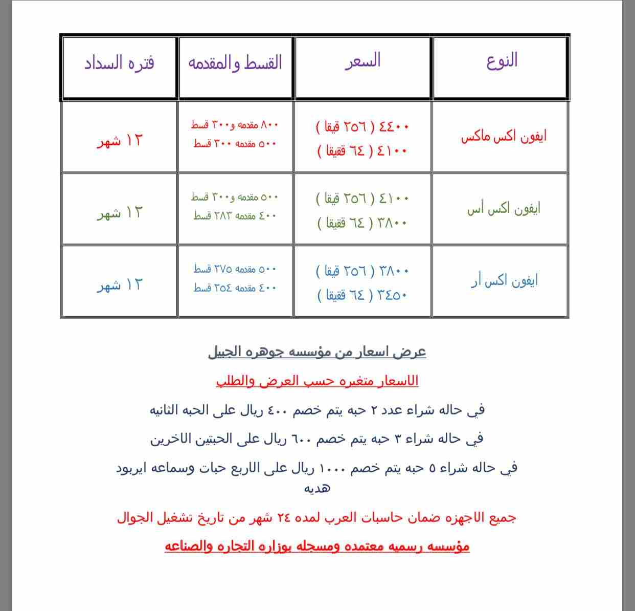 لعيونكم فتحنا اقصاد                                            


	 				لا تنسَ أنك شاهدت هذا الإعلان في عنكبوت            
	 				
                            السلام عليكم 
فتحنا التقسيط مره اخري...