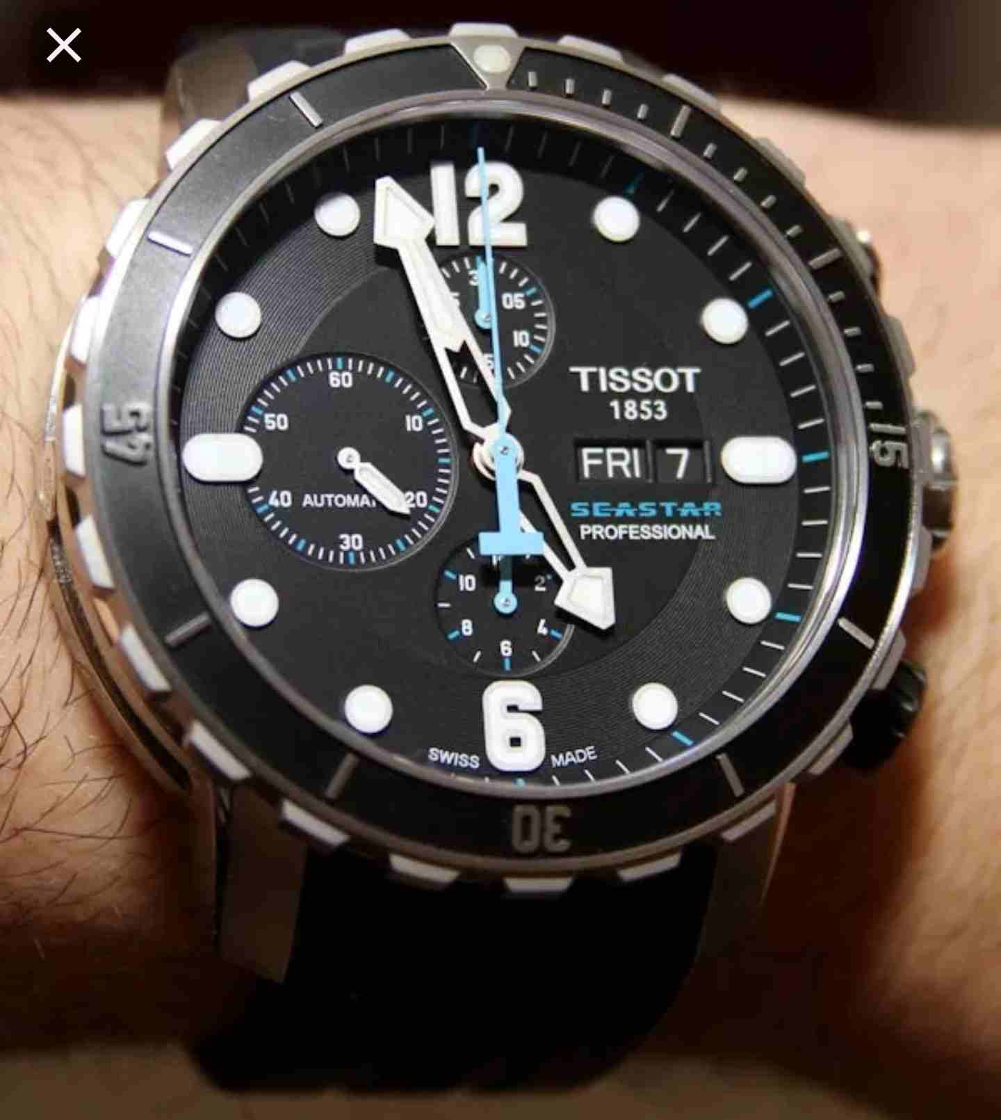 تيسو Tissot Seastar 1000 automatic Chronograph
لا تنسَ أنك شاهدت هذا الإعلان في عنكبوت
الساعه بجل...