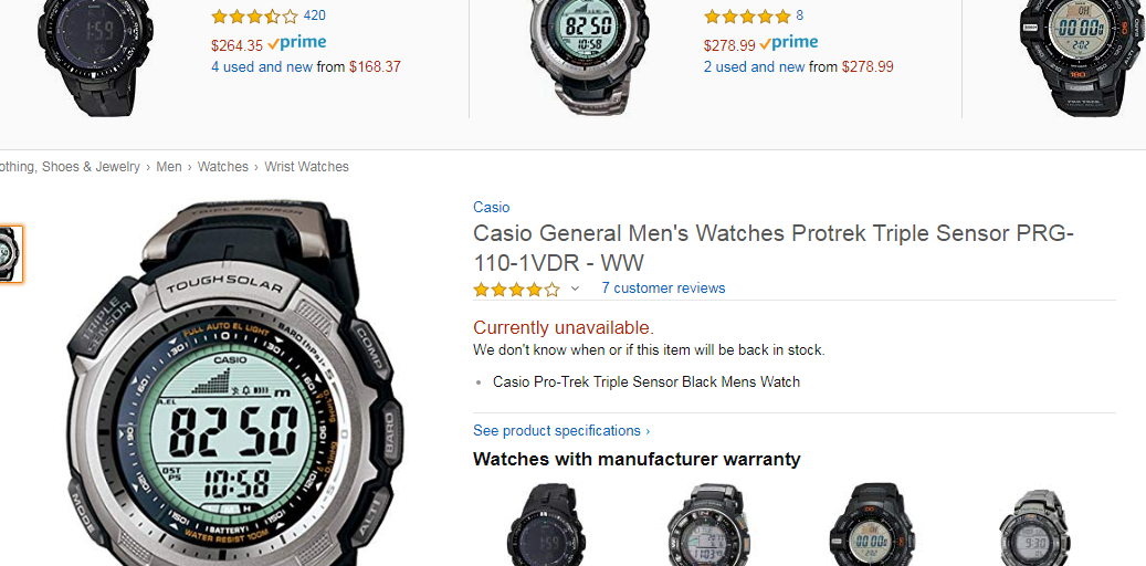 ساعة casio pro trek PRG-110 سعر لقطة
لا تنسَ أنك شاهدت هذا الإعلان في عنكبوت
ساعة كاسيو بروتر...