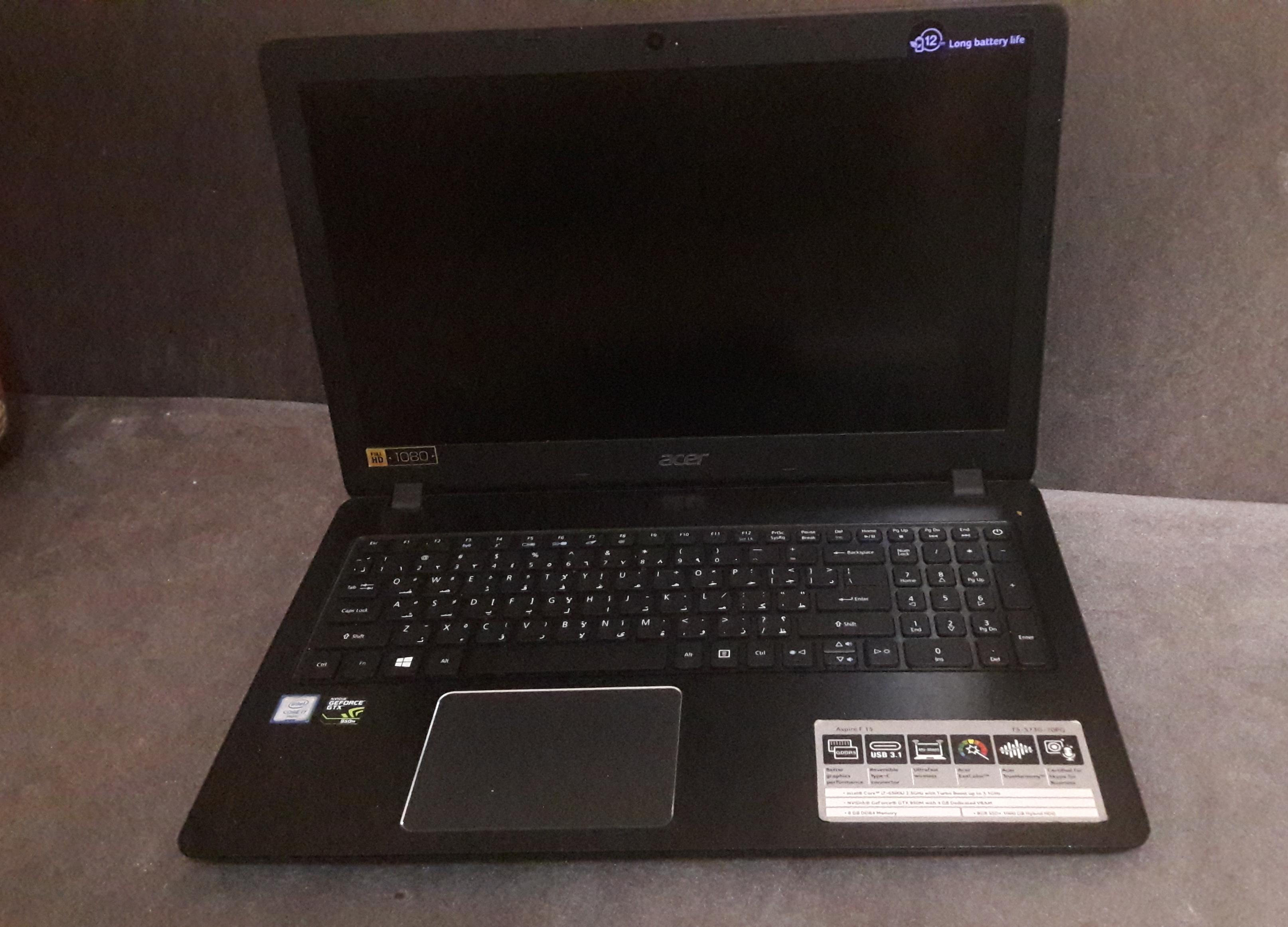 لاب توب acer aspira f 15                                            


	 				لا تنسَ أنك شاهدت هذا الإعلان في عنكبوت            
	 				
                                يعتبر جديد من الخارج 
المعال...