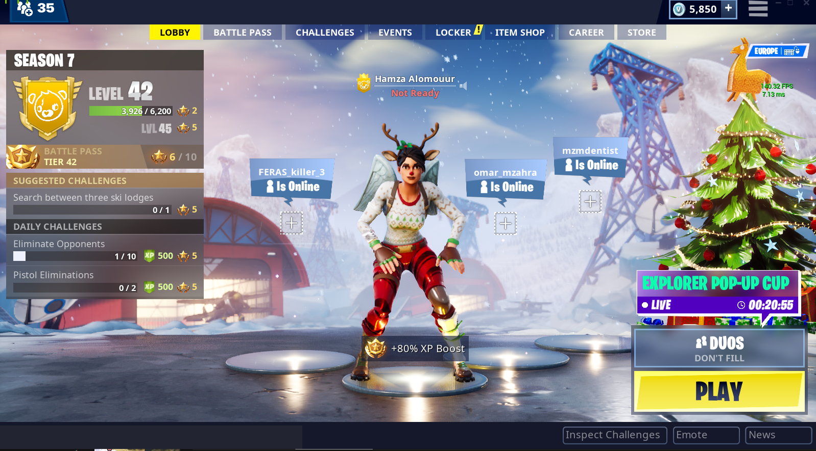 حساب فورت نايت بسعر مغري
لا تنسَ أنك شاهدت هذا الإعلان في عنكبوت
الحساب مدفوع عليه اكثر من 200 لي...