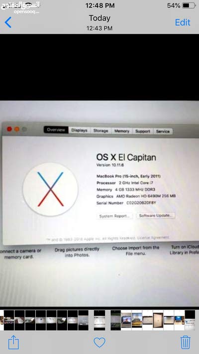 لاب توب ابل ماك بوك برو بحال الوكالة..Macbook pro I7...
لا تنسَ أنك شاهدت هذا الإعلان في عنكبوت...