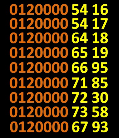 مجموعة 0120000                                            


	 				لا تنسَ أنك شاهدت هذا الإعلان في عنكبوت            
	 				01200007230
250001200006695
250001200007185
200001200006519
1800012...