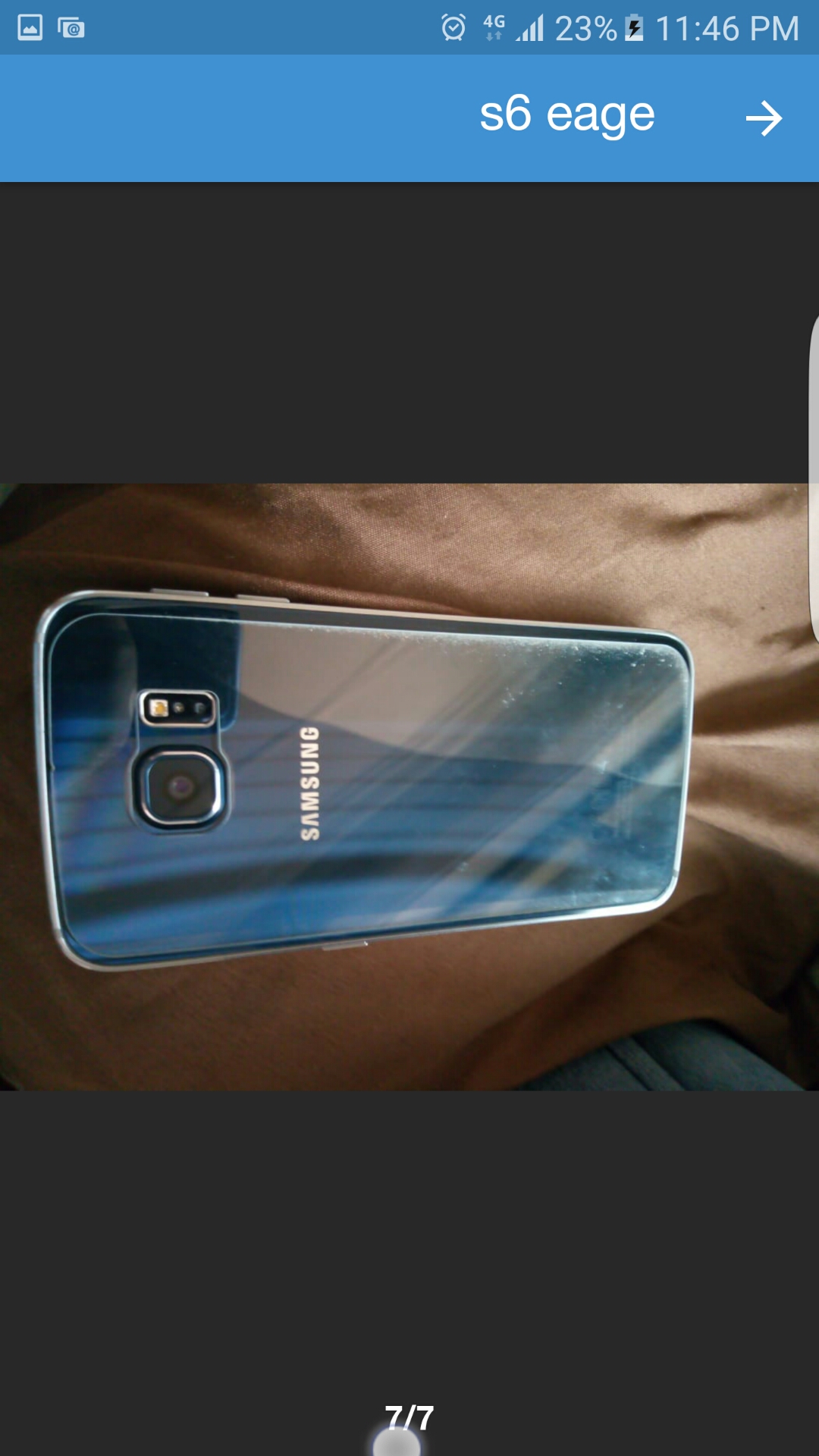 S6 eage
لا تنسَ أنك شاهدت هذا الإعلان في عنكبوت
جهاز بحالة الوكالة ولا نقرة
لونو كحلي
معاه...