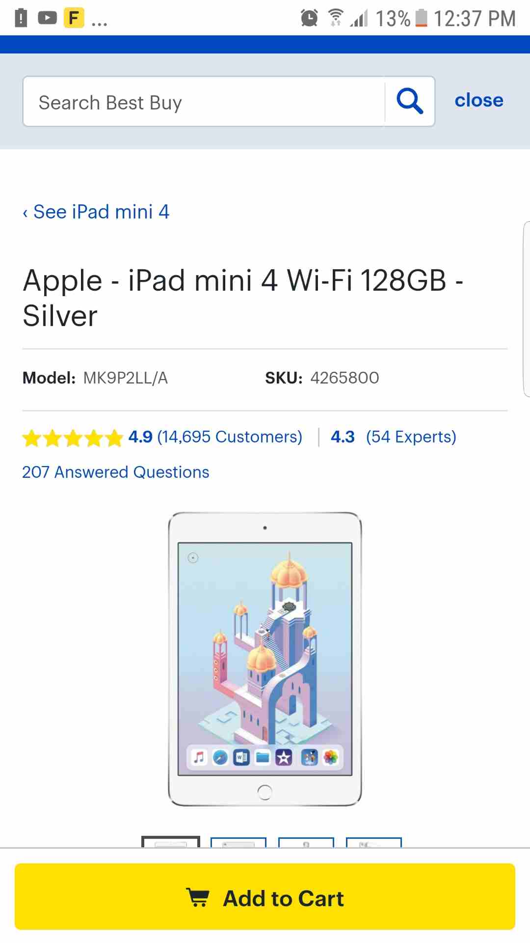 ايباد ميني4 من أمريكا جديد بكرتونته لم يفتح. Apple iPad mini4 Wi-Fi 128 GB
لا تنسَ أنك شاهدت هذا الإعلان في عنكبوت...