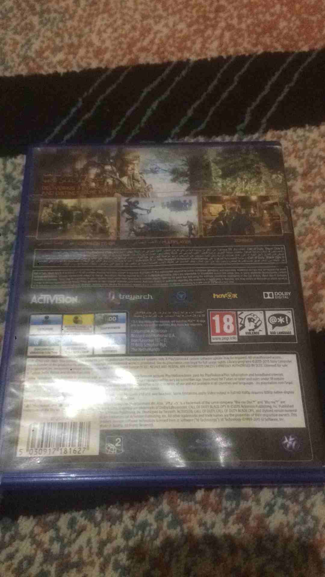 ‏لعبة سوني4 BLACK OPS3
لا تنسَ أنك شاهدت هذا الإعلان في عنكبوت
‏الشريط نظيف
‏إذا تبغ...