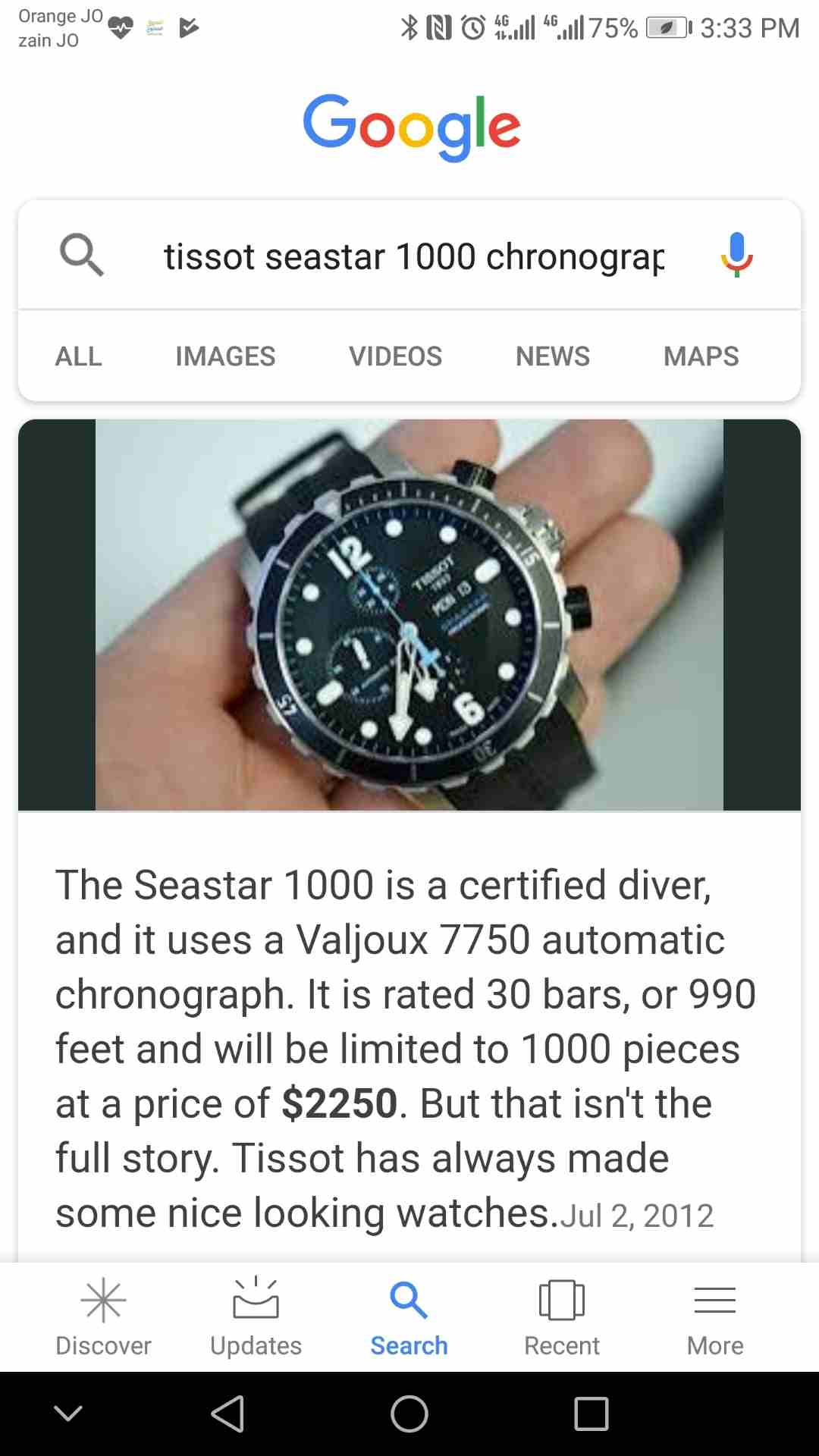 تيسو Tissot Seastar 1000 automatic Chronograph
لا تنسَ أنك شاهدت هذا الإعلان في عنكبوت
الساعه بجل...