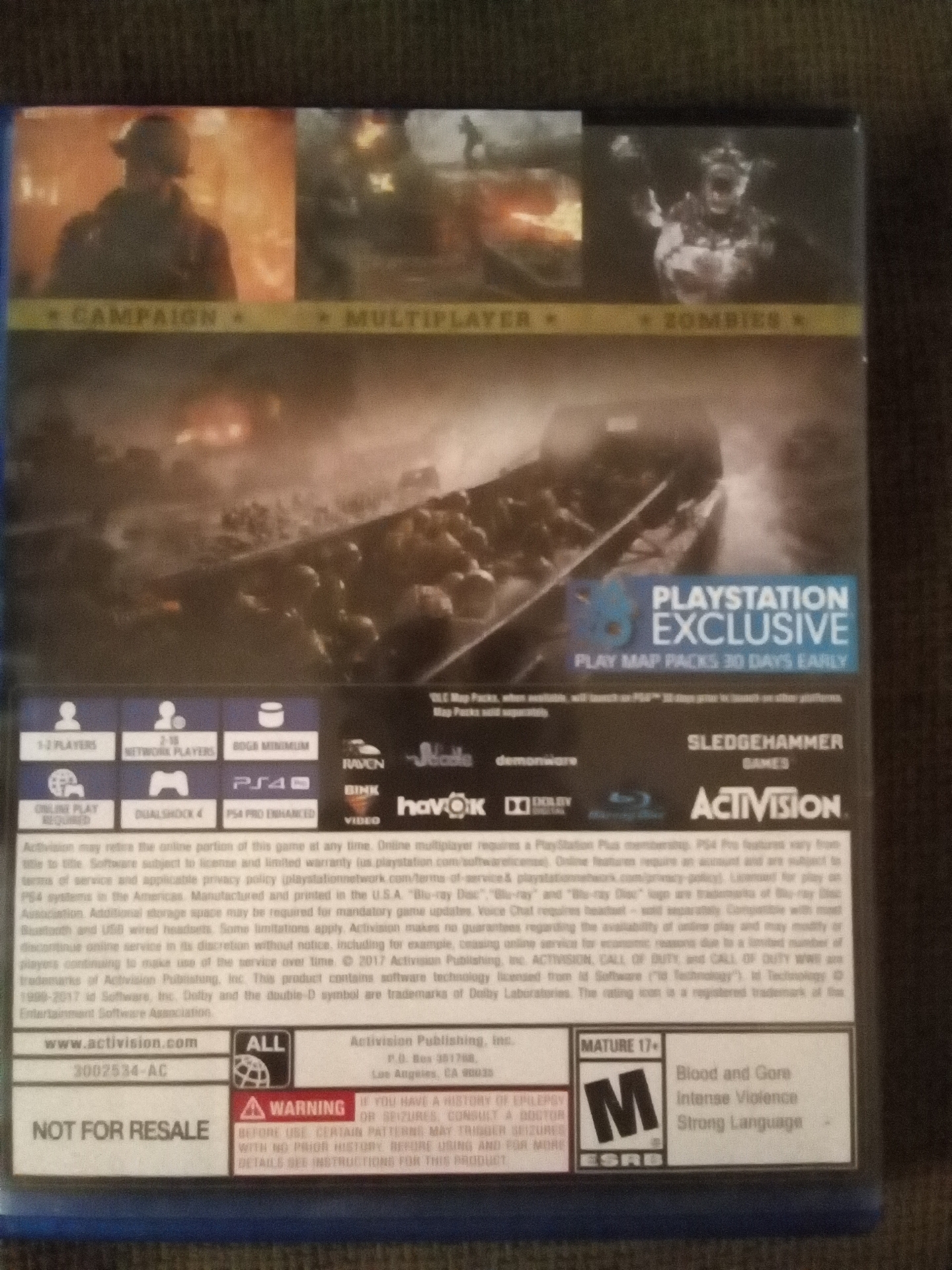 Call of duty wwii the disc has no scratches at all
لا تنسَ أنك شاهدت هذا الإعلان في عنكبوت
it...