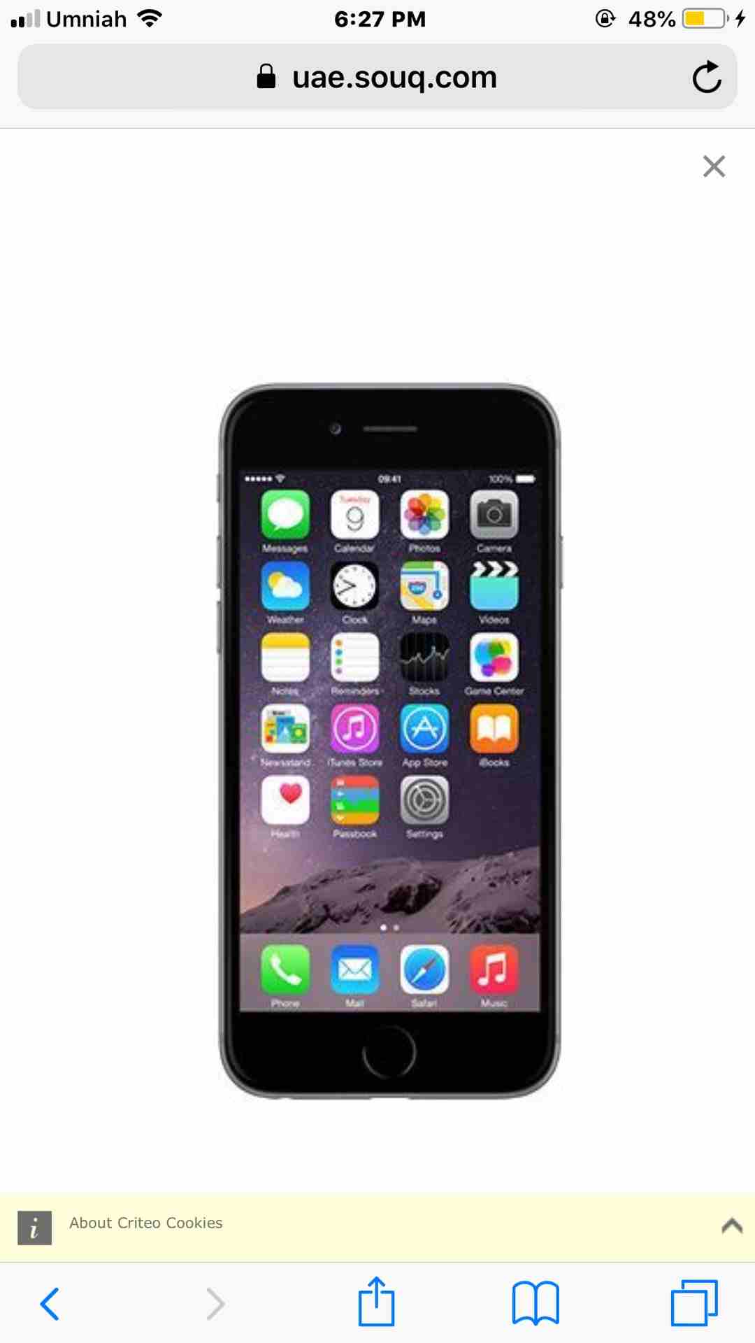 iPhone 6 ايفون
لا تنسَ أنك شاهدت هذا الإعلان في عنكبوت
الجهاز نظيف...