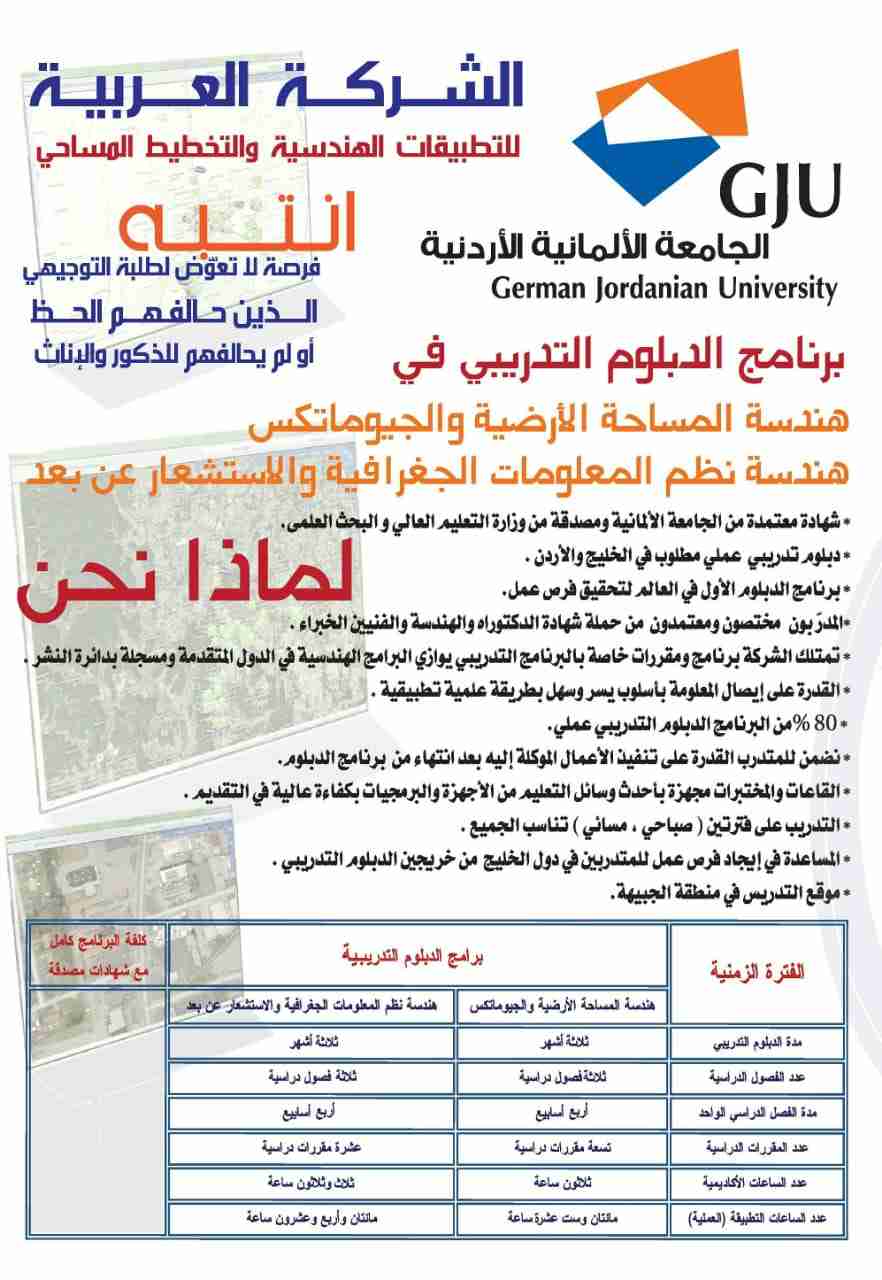 دبلوم في هندسة المساحة والجيوماتركس                                            


	 				لا تنسَ أنك شاهدت هذا الإعلان في عنكبوت            
	 				
                                دورات تدريبة باشر...