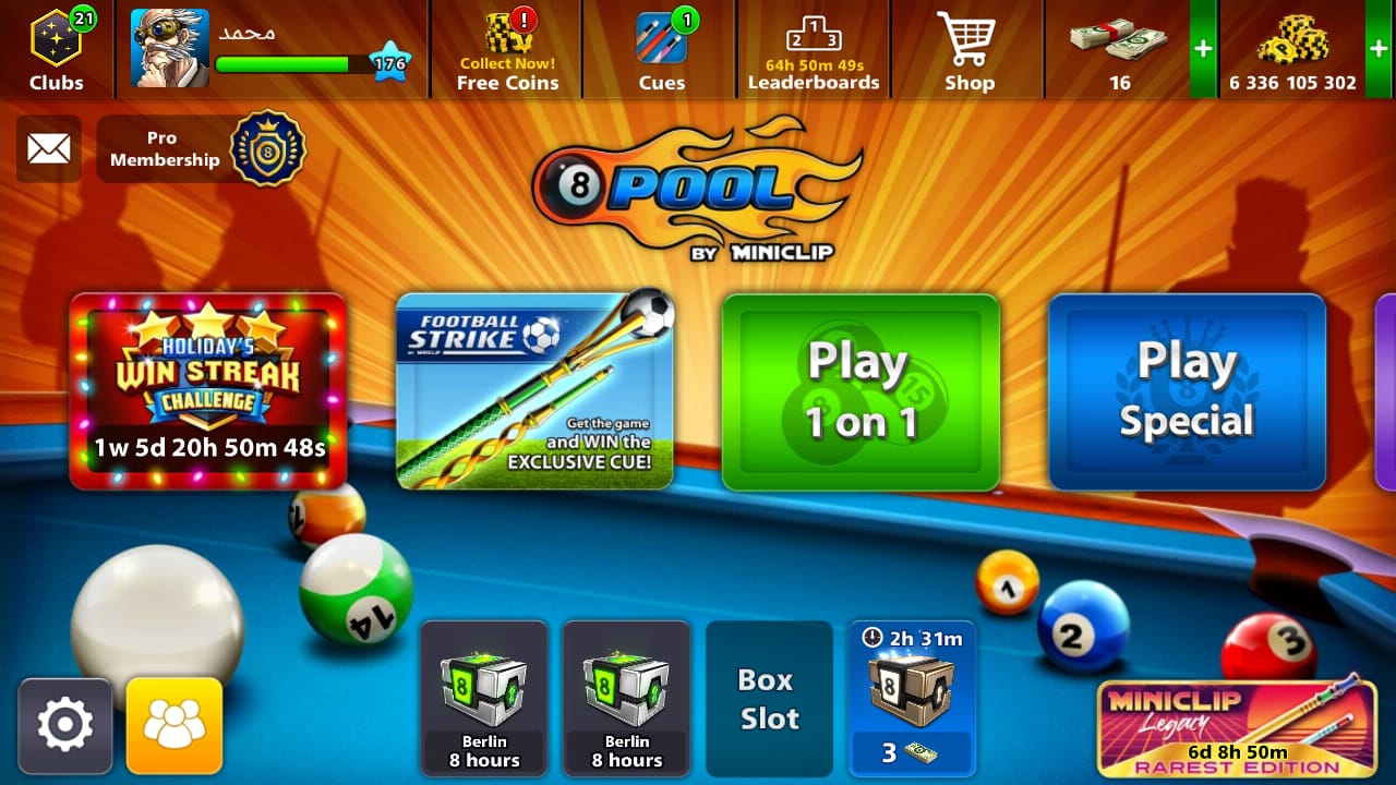حساب بلياردو  8 ball pool                                            


	 				لا تنسَ أنك شاهدت هذا الإعلان في عنكبوت            
	 				
                                حساب في المستوى 176 فيه 6 م...