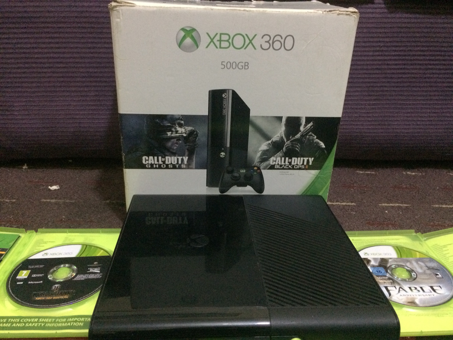 xbox 360
لا تنسَ أنك شاهدت هذا الإعلان في عنكبوت
New condition
500 gb
2 controller
With games...