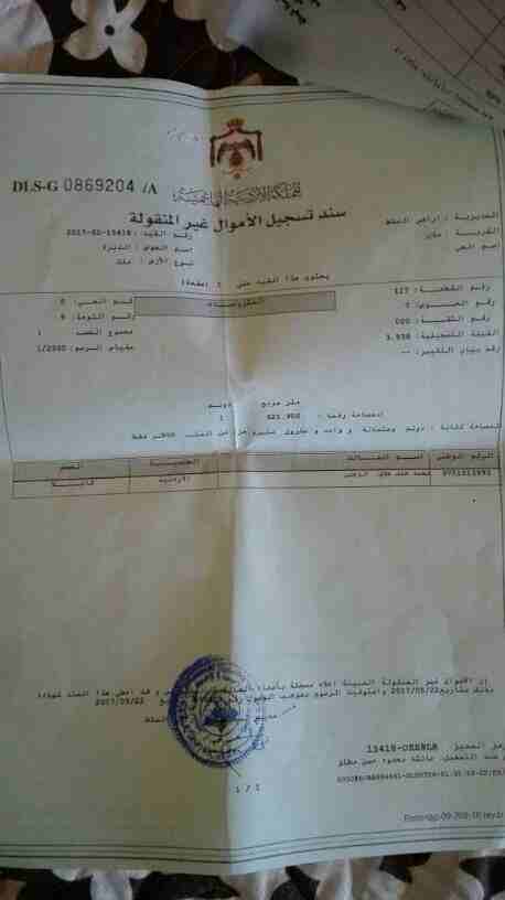 ارض مزروعه باشجار الزيتون المثمره مساحتها دونم و 600م ،مبني عليها بيت مؤلف من طابقين الارضي مساحته 70م و الاول مساحته 180م مشطب ديلوكس يتكون من 3 غرف نوم وحده منهم ماستر و غرفة ضيوف و غرفة معيشه و حما...