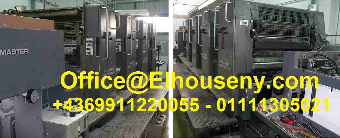 ماكينة طباعة هايدلبرج سبيد ماستر مقاس فرخ 

HEIDELBERG SM 102 VP
- السنة: 1991.
- 172 مل.
- تكلفة النقرة 1.03
- الالكور
- بالدوين
01111305021

شركه الحسينى