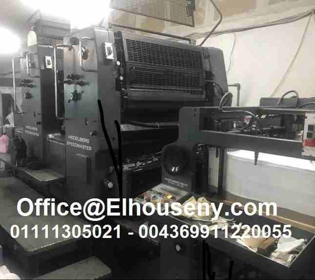 ماكينة طباعة هايدلبرج 2 لون سبيد ماستر Heidelberg SM 102 ZP
Heidelberg SM 102 ZP
2/0, 1/1
size 71×102 cm
year 1990
alcolor
CPC 1.03
quick action plate clamps
oxydry weko
cptronic
من داخل مصر...