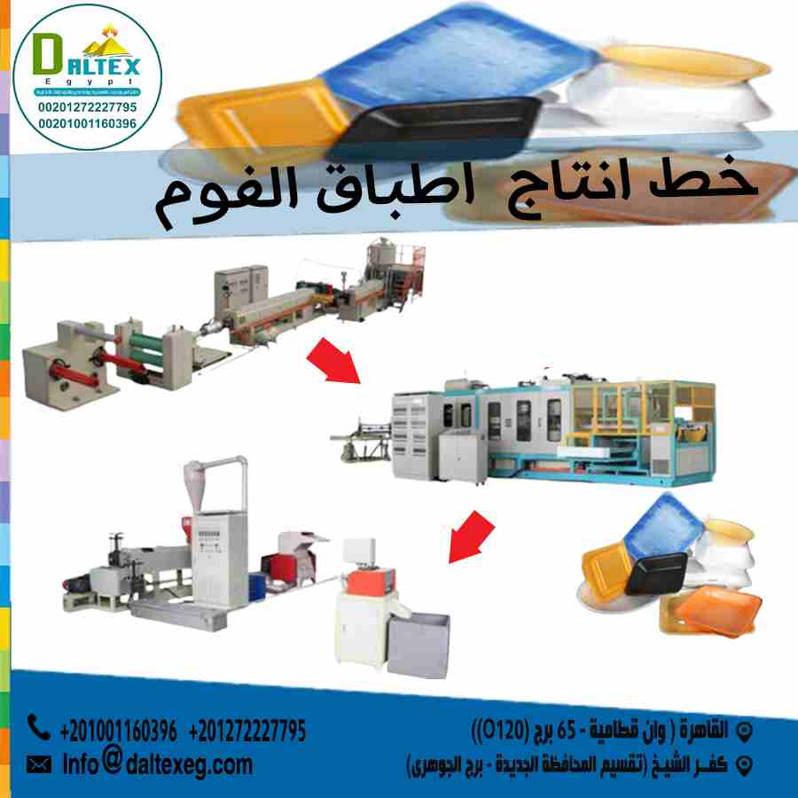 💯✔️تقدم شركة دالتكس لعملائها الكرام معدة من اساس خط انتاج اطباق الفوم البيضاء والملونة:
الاكسترودر💯💣💯💣⚙️
💯✔️يعمل الاكسترودر على تحويل المادة الخام للفوم الى رولات من الفوم قبل مرحلة التشكييل
📞...