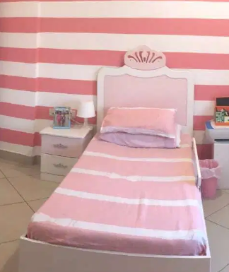 Single Wooden Bed+ Night stand+ Lamp for sale