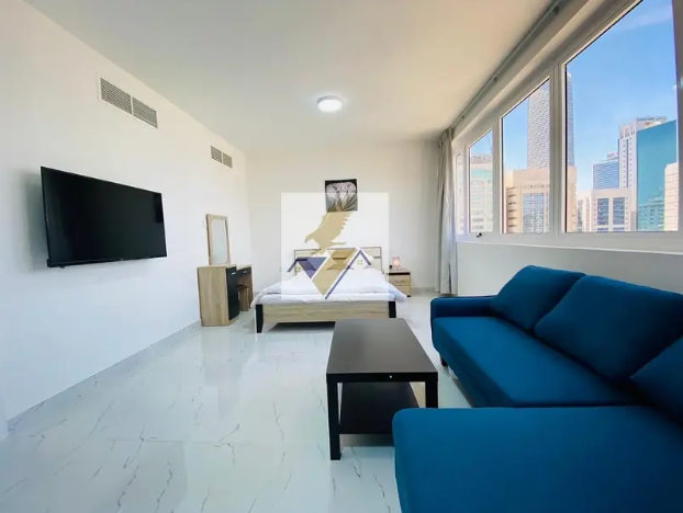 MONTHLY Fully Furnished Studio In Building Including Elect. Water &amp; Wifi In Hamdan Street Near Al Hosn 4500