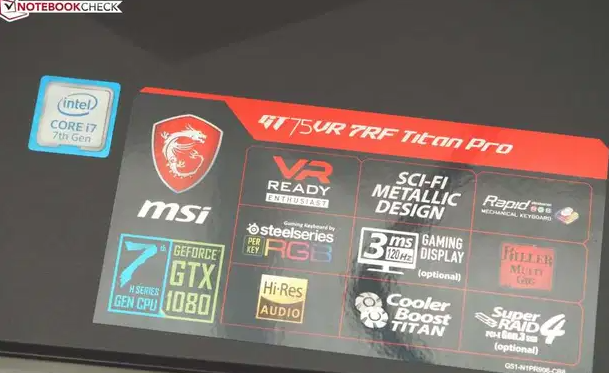 Msi gt75 cor i7 7th -GTX 1080 8Gb- ram 32
MSI GT75VR 7RF Titan Pro

Processor Intel Core i7-7820HK

Graphic NVIDIA GeForce GTX 1080 8GB

Memory 32 GB

Display 17.30 inch 1920 x 1080 120hz

Storage 1tb...