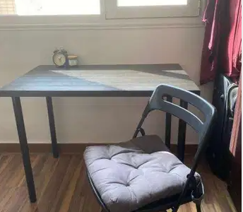 Ikea desk and chair with cushion
 Both items are in good condition.