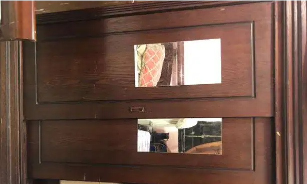 big wooden wardrobe with sliding door for sale